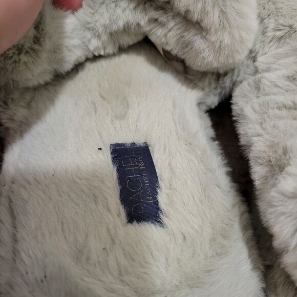 RACHEL Rachel Roy Ruby Plush Gray Slingback Furry Slipper Size L 9-10 - Picture 5 of 7